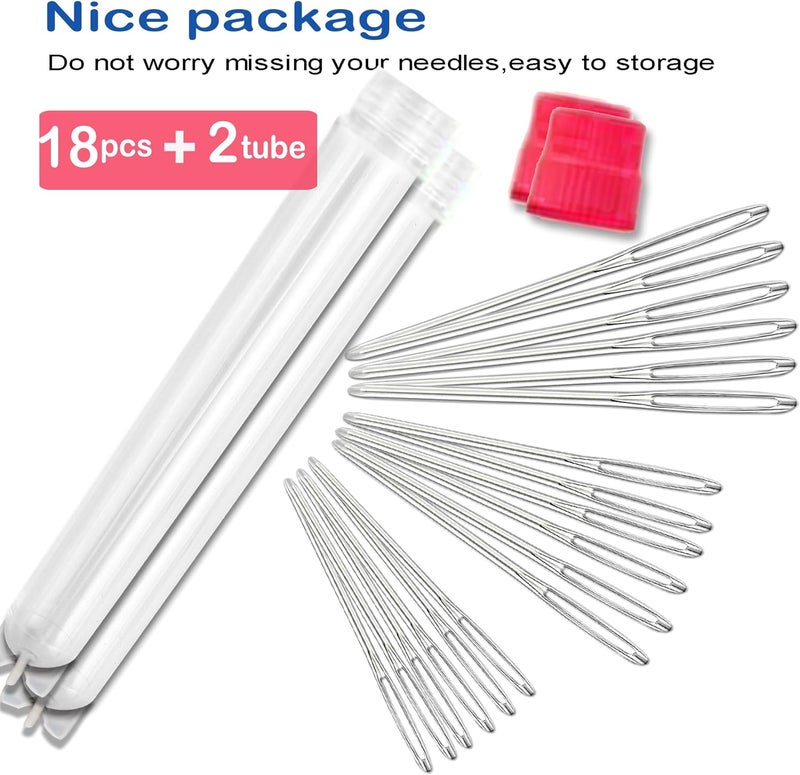 Orrdice 18+1PCS Large Eye Blunt Needles, Stainless Steel Yarn Knitting Needles, Sewing Needles, Crafting Knitting Weaving Stringing Needles,Perfect for Finishing Off Crochet Projects. - Image 3